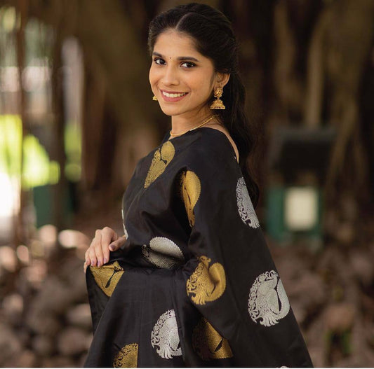 Black Banarasi Designer Saree
