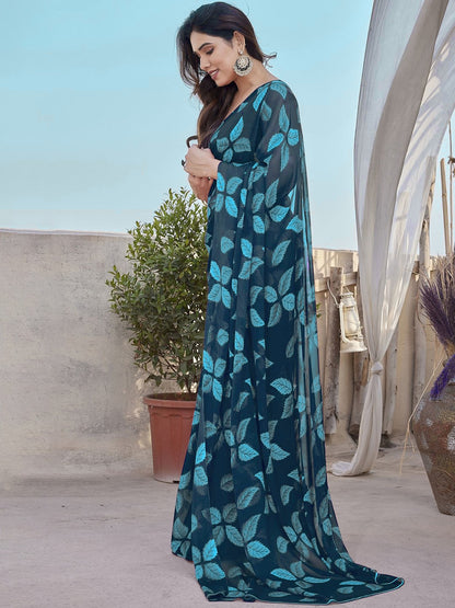 Floral Print Saree