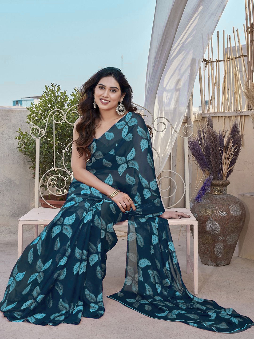Floral Print Saree