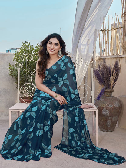 Floral Print Saree