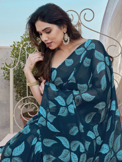 Floral Print Saree