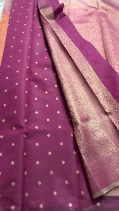 Vishita Orange Kanchi semi soft silk