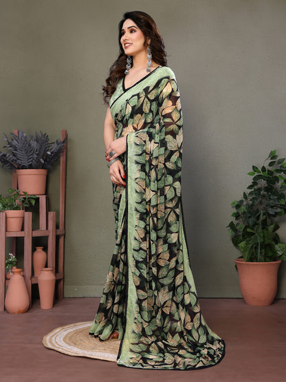 Leaf Print Designer Saree