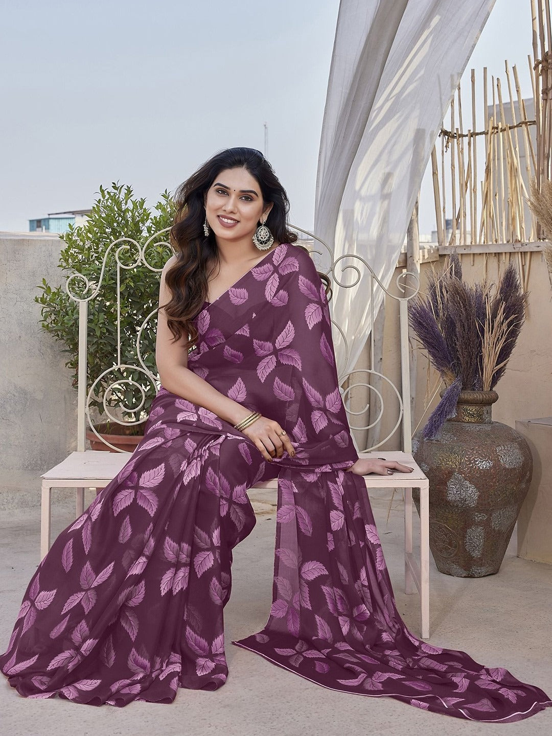 Floral Print Saree