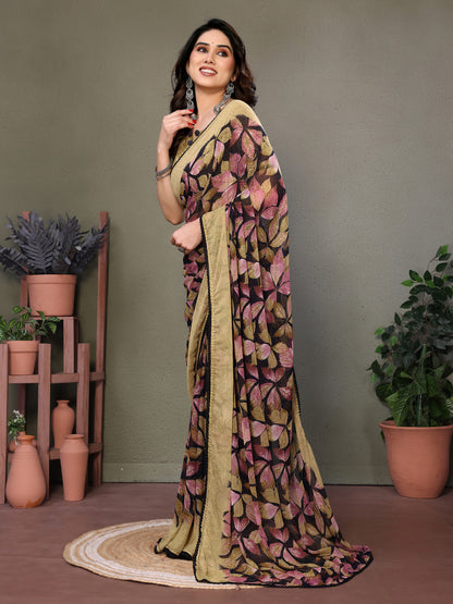Leaf Print Designer Saree