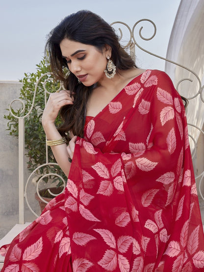 Floral Print Saree