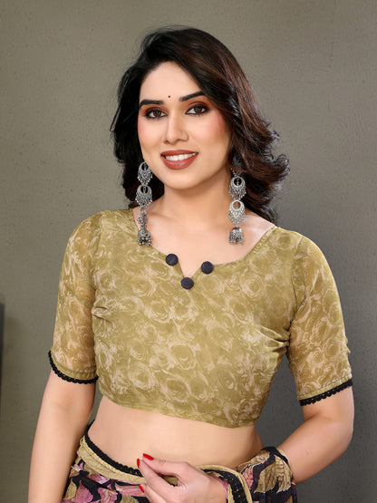 Leaf Print Designer Saree