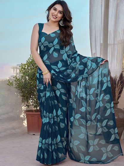 Floral Print Saree