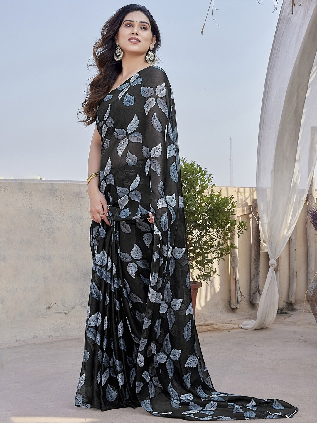 Floral Print Saree