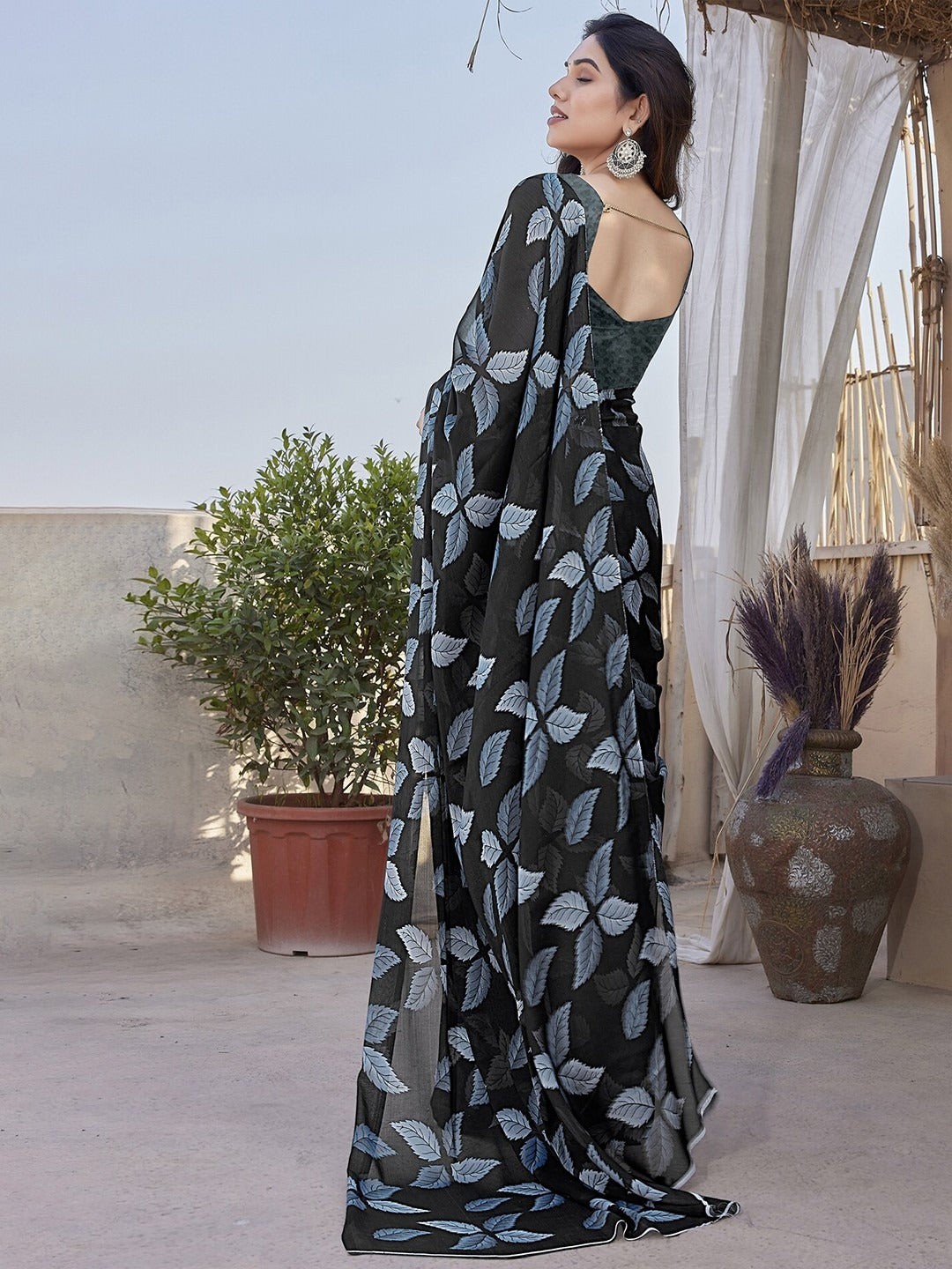Floral Print Saree