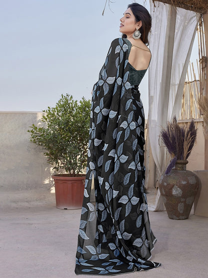 Floral Print Saree