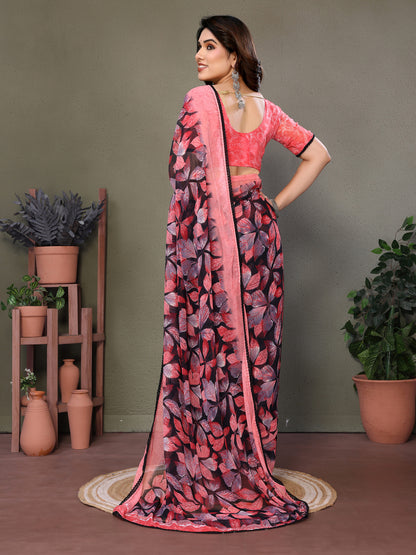 Leaf Print Designer Saree