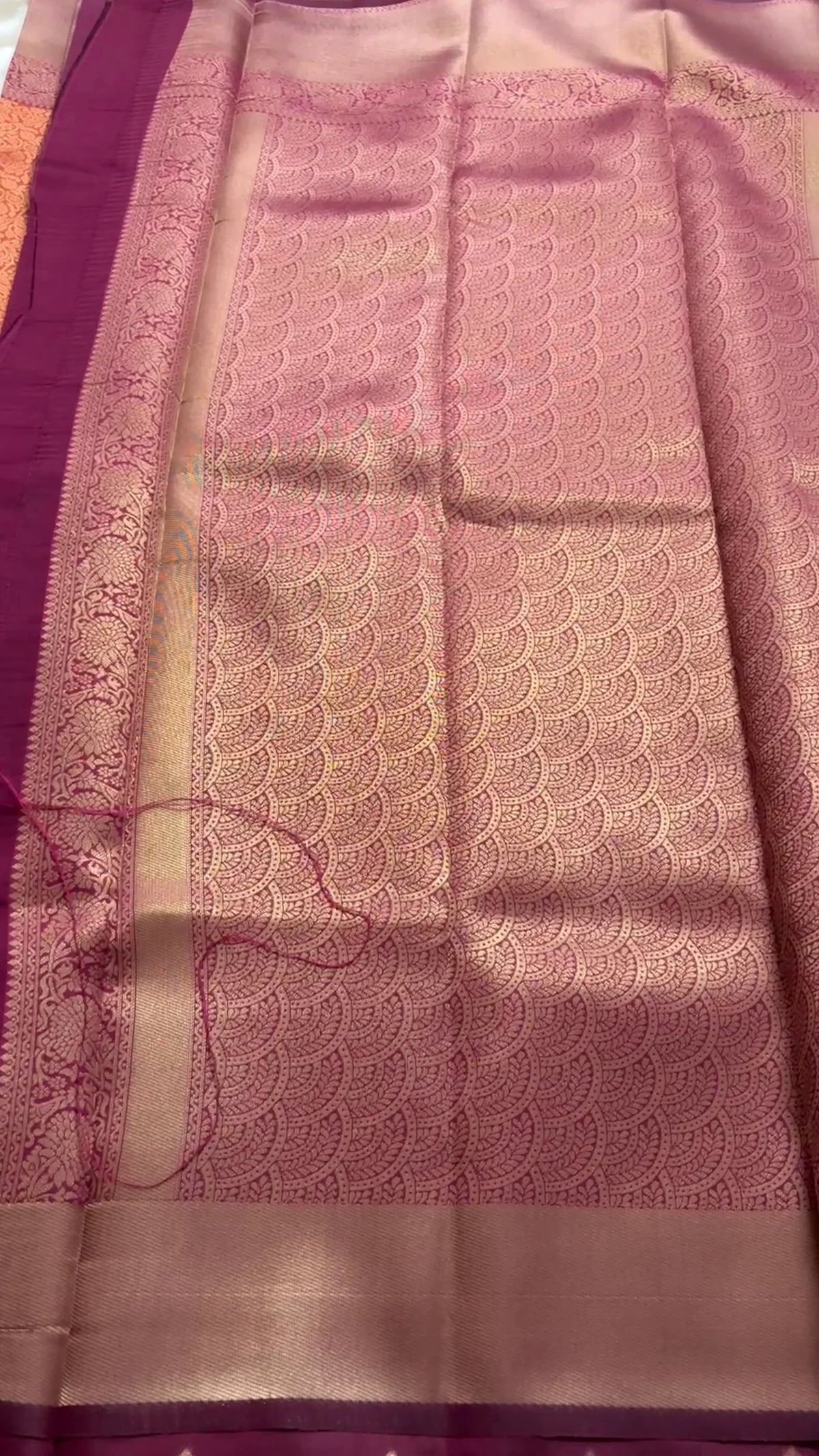 Vishita Orange Kanchi semi soft silk
