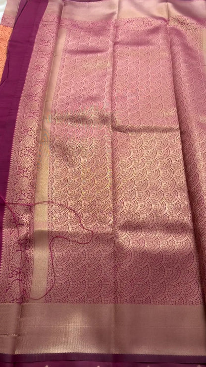Vishita Orange Kanchi semi soft silk