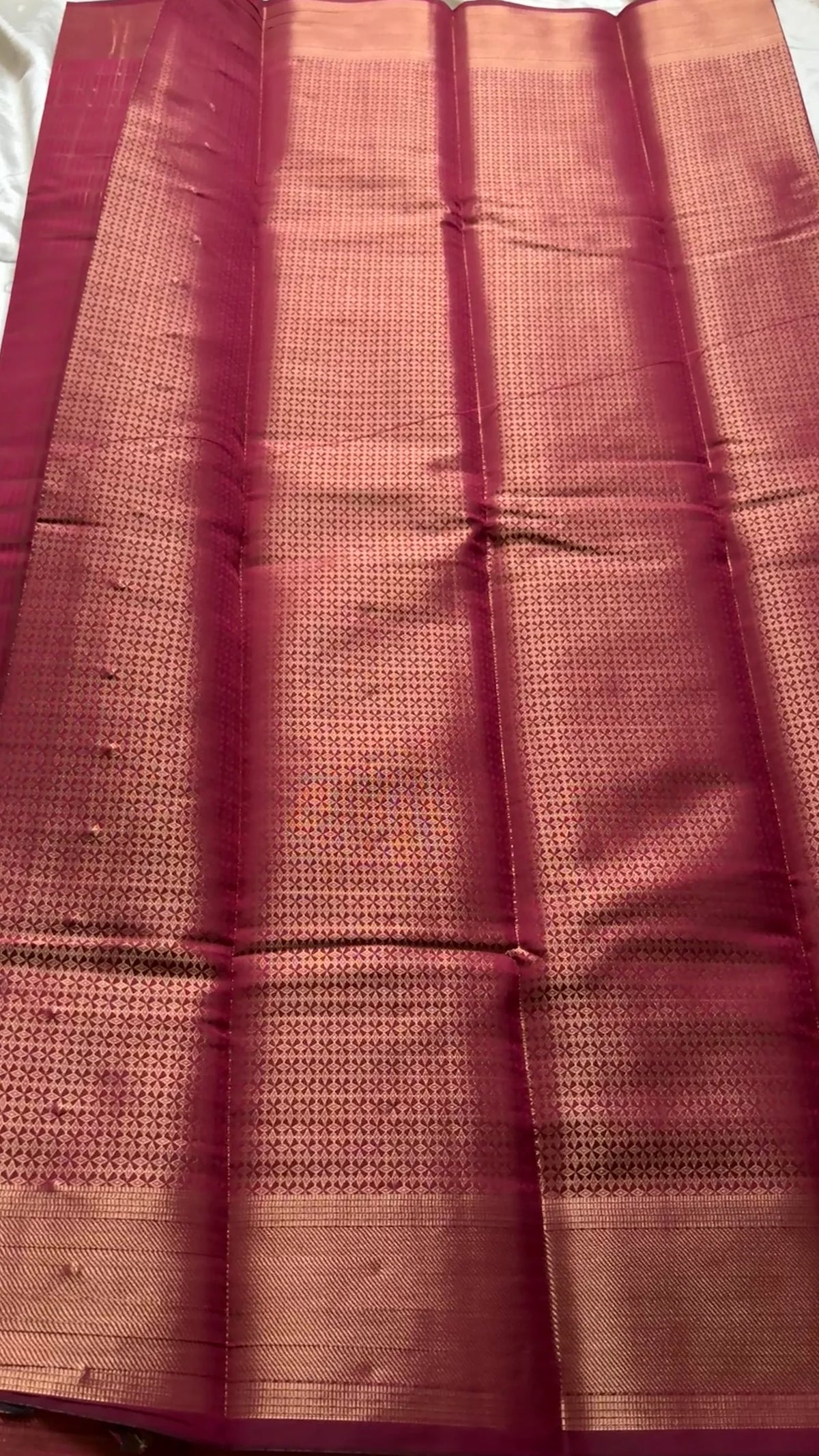 Vidhya Wine Pink Banarasi Silk Saree with Gold Zari Checks Rich Woven Border