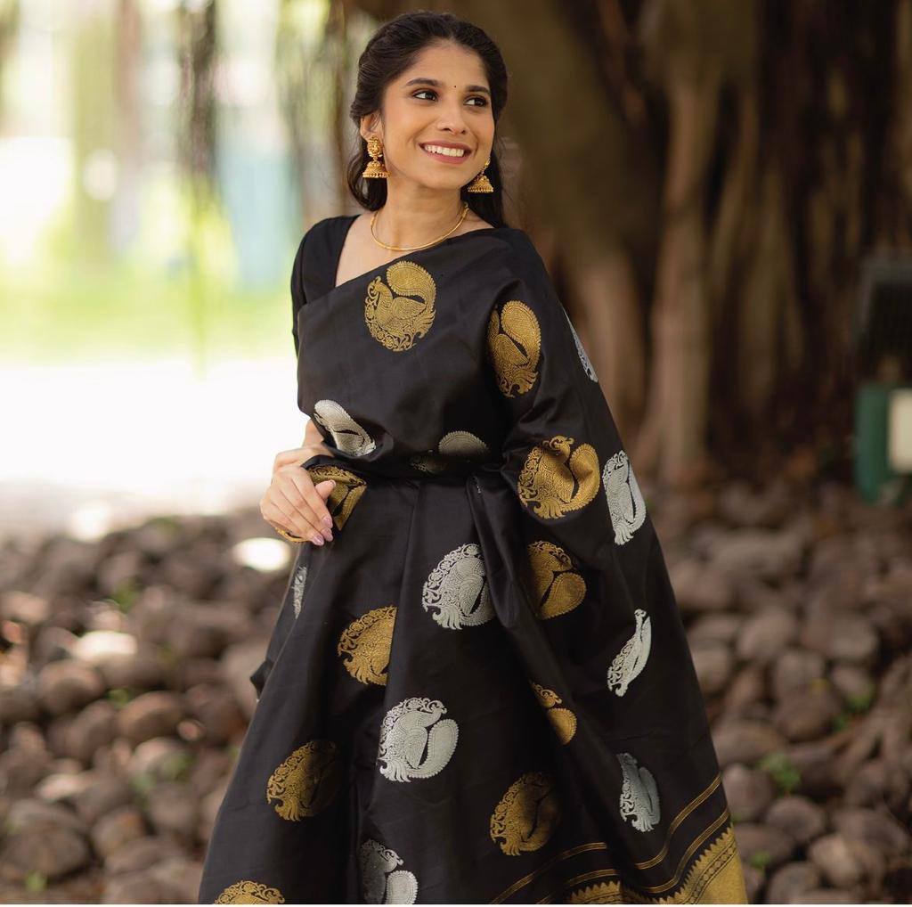 Black Banarasi Designer Saree