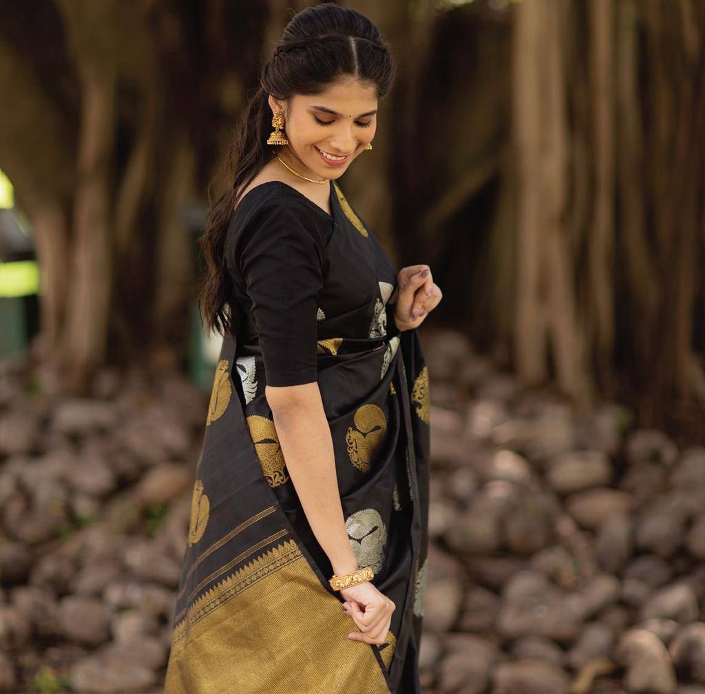 Black Banarasi Designer Saree
