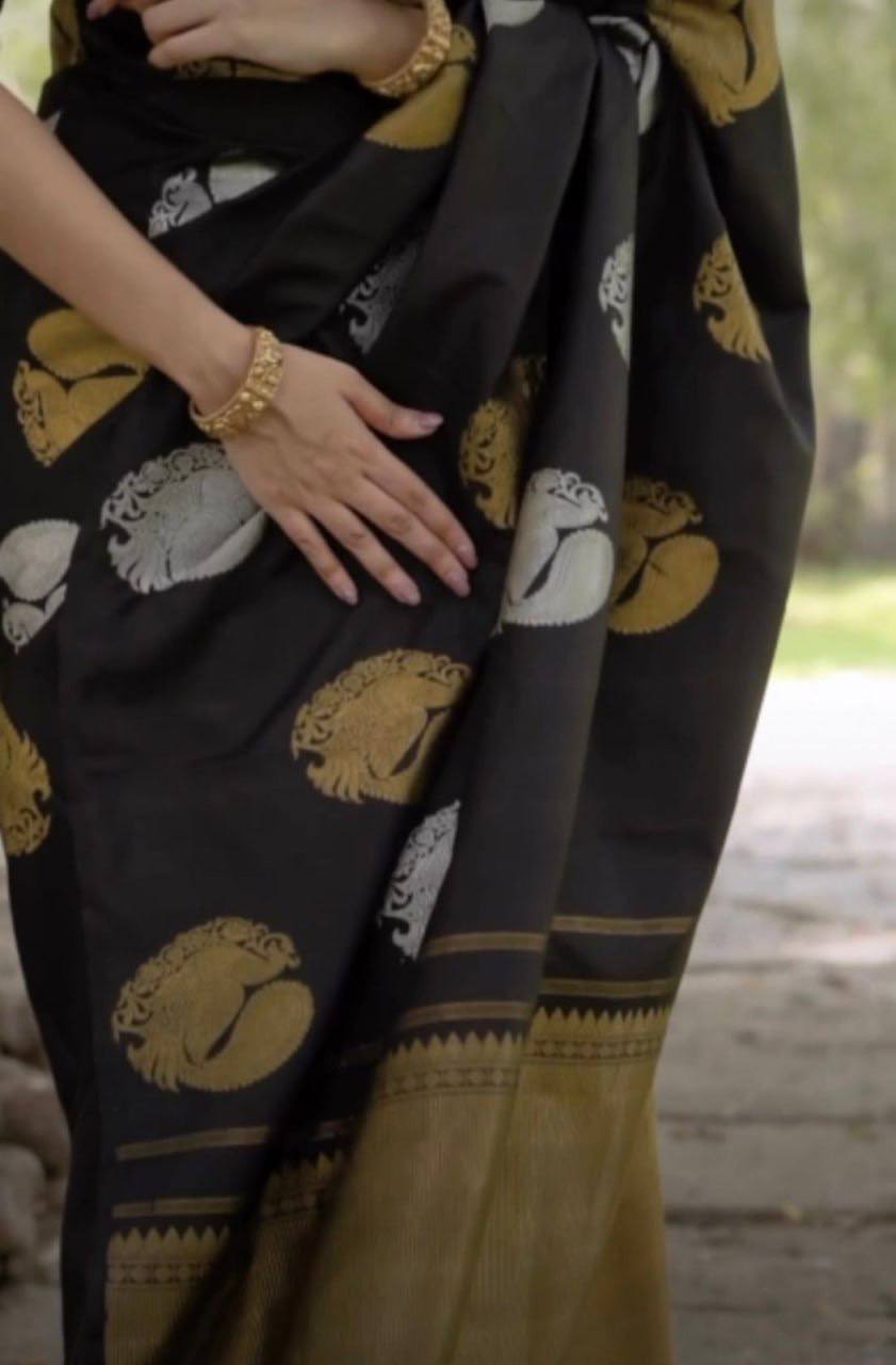 Black Banarasi Designer Saree
