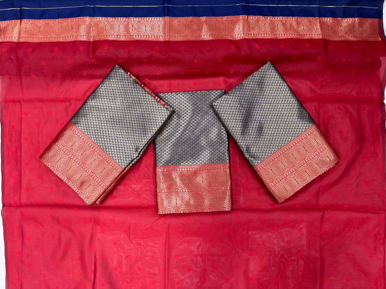 Black Red Banarasi Saree