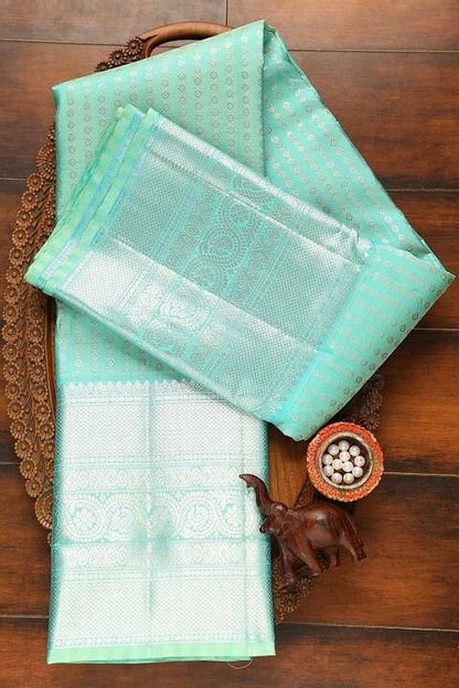 Mint Green Kanjivaram Saree
