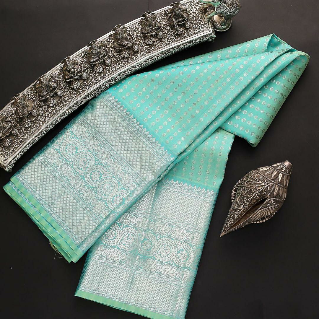 Mint Green Kanjivaram Saree
