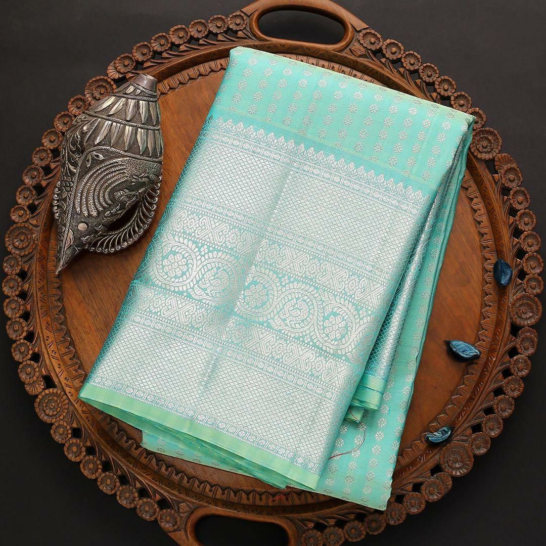 Mint Green Kanjivaram Saree