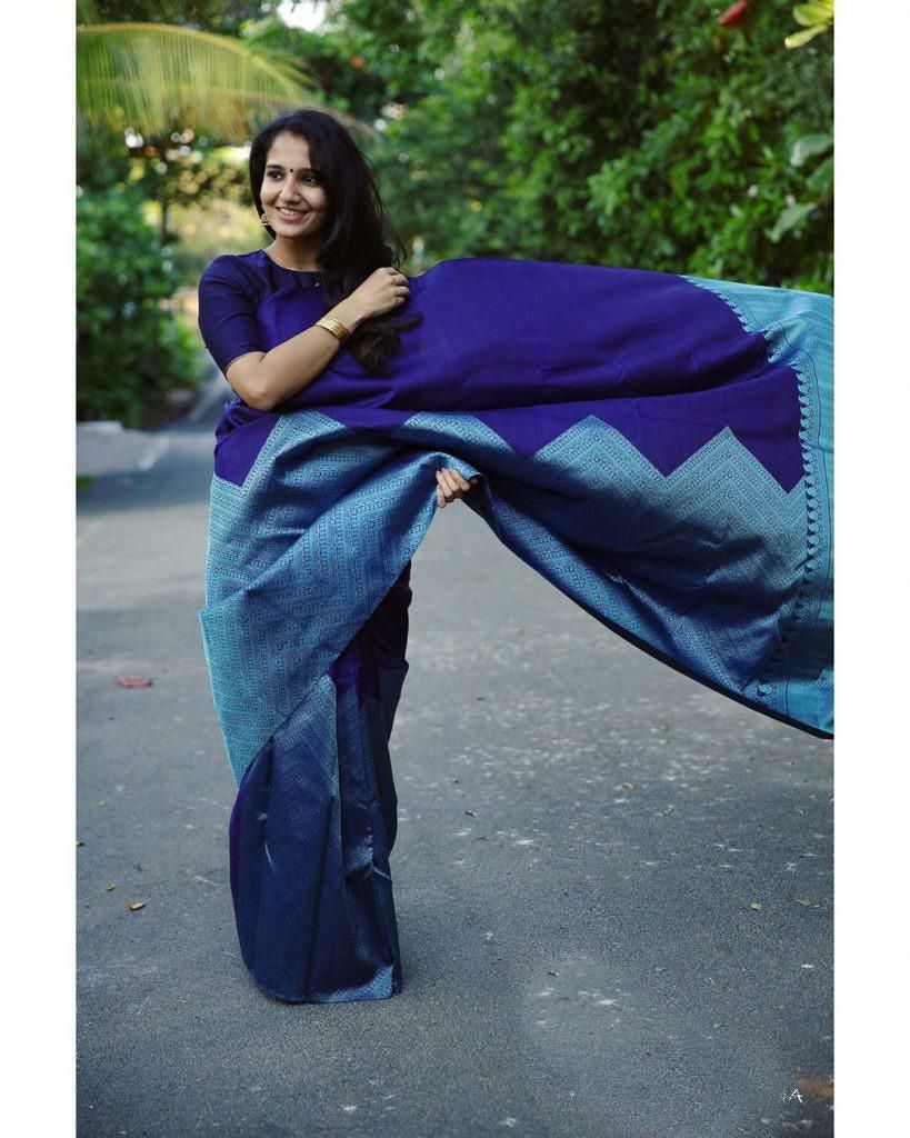 Royal Blue Banarasi Saree