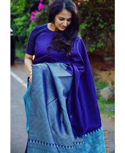 Royal Blue Banarasi Saree