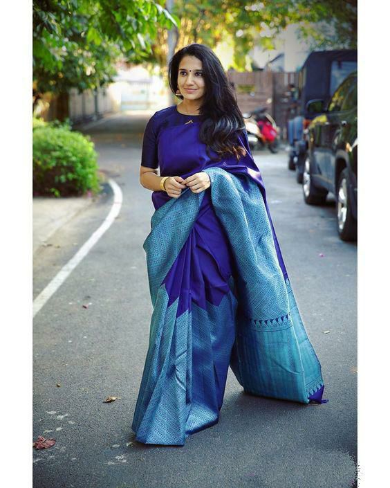 Royal Blue Banarasi Saree