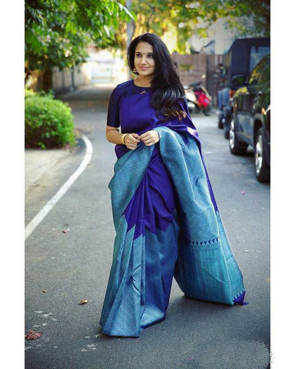 Royal Blue Banarasi Saree