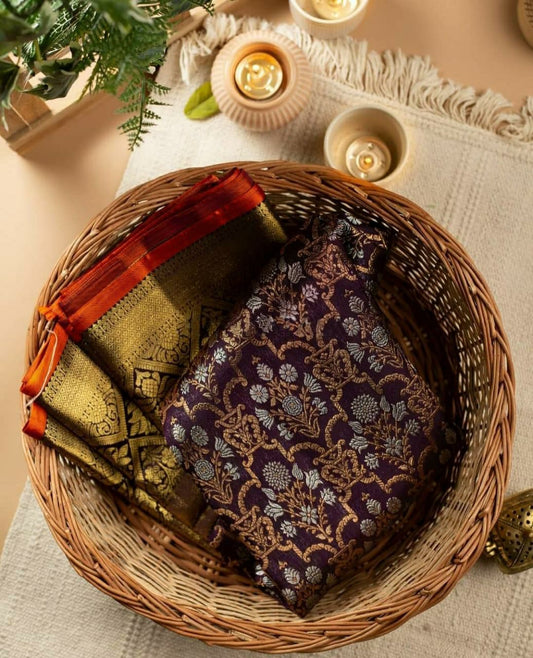 Purple Banarasi Silk Saree