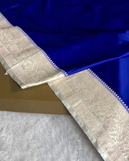 Kaveri – Royal Blue Silver Heritage Banarasi Saree