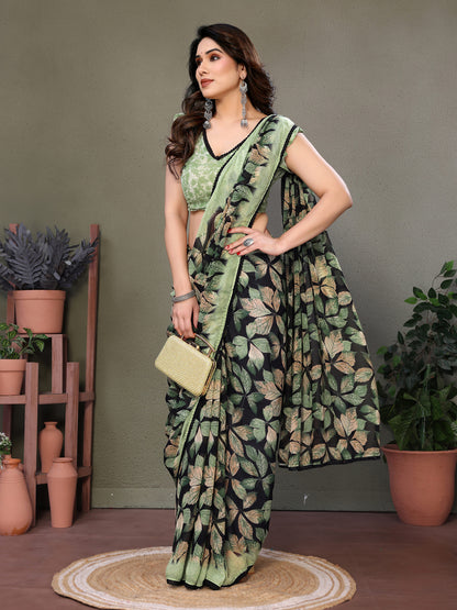 Leaf Print Designer Saree