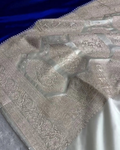 Kaveri – Royal Blue Silver Heritage Banarasi Saree