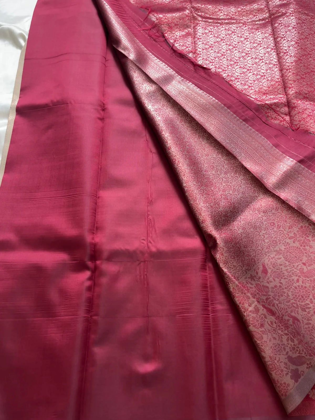 Wine Red & Antique Gold Banarasi Silk Saree with Floral Zari Border | Designer Traditional Saree