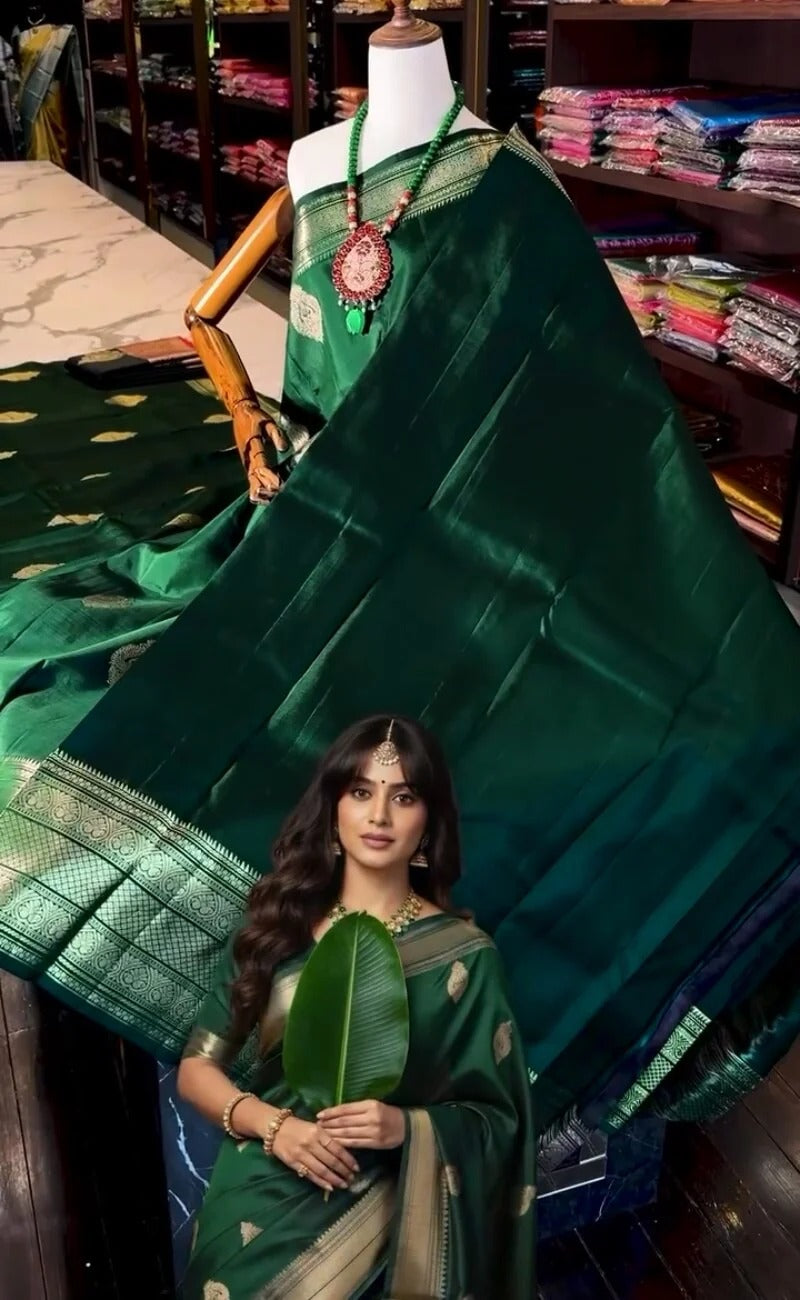 Emerald Green Soft Silk Saree