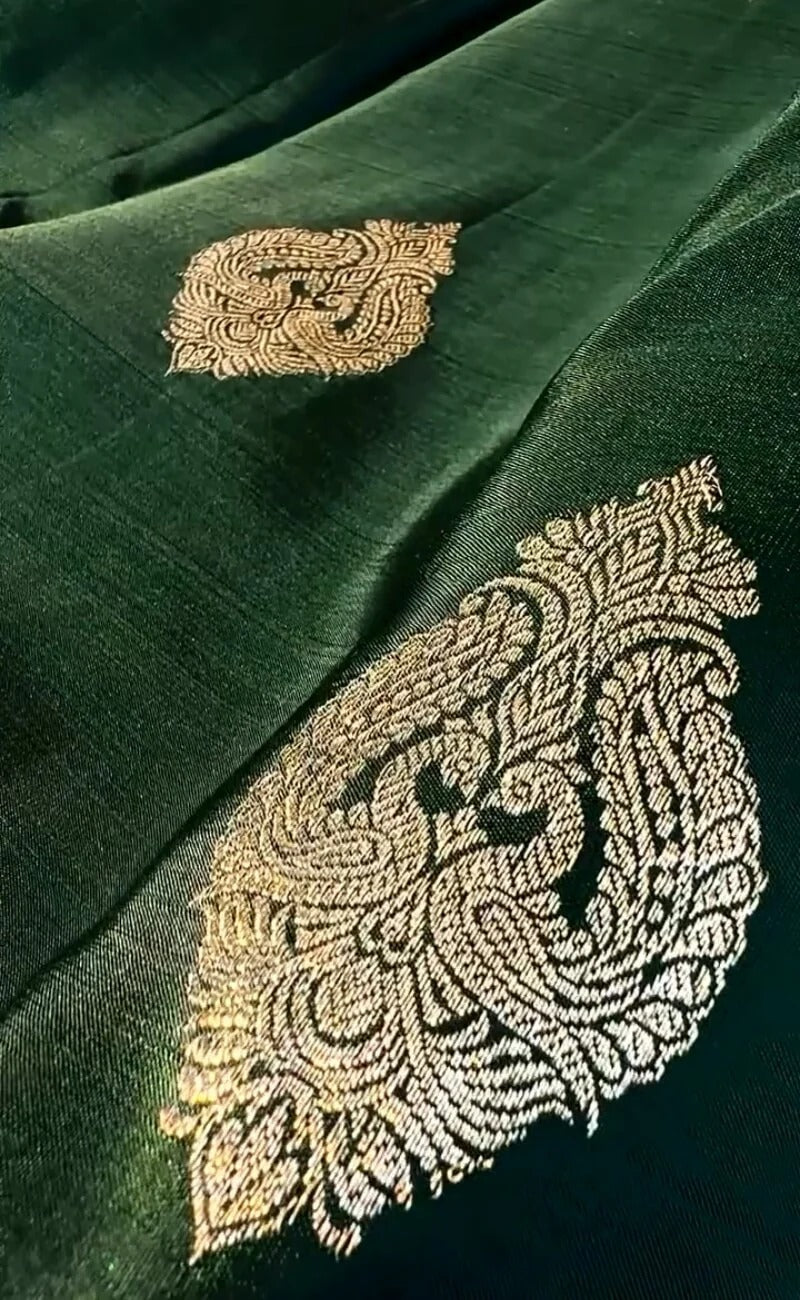 Emerald Green Soft Silk Saree