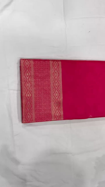 Hot Pink Banarasi Saree